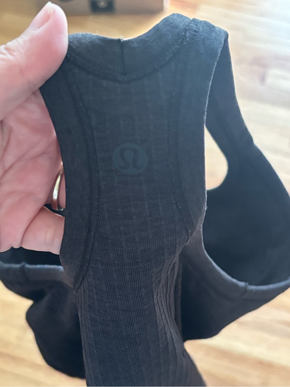 Lululemon Black Women's Ribbed Racerback Tank Top - Picture 2 of 2